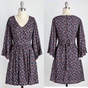 ModCloth Through the Bluebells Dress Paisley 4x
